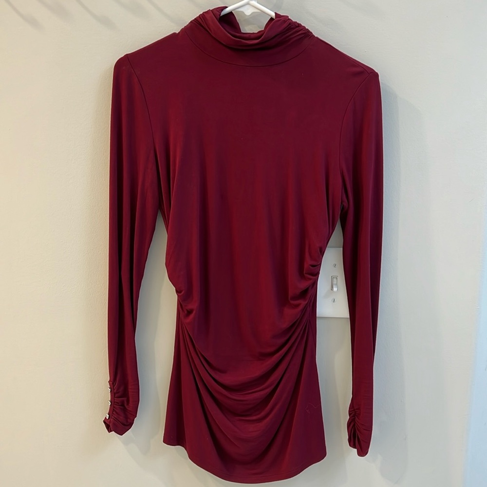 WHBM Burgundy Mock Turtleneck, Size XS